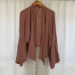 free people wrap top in rose
